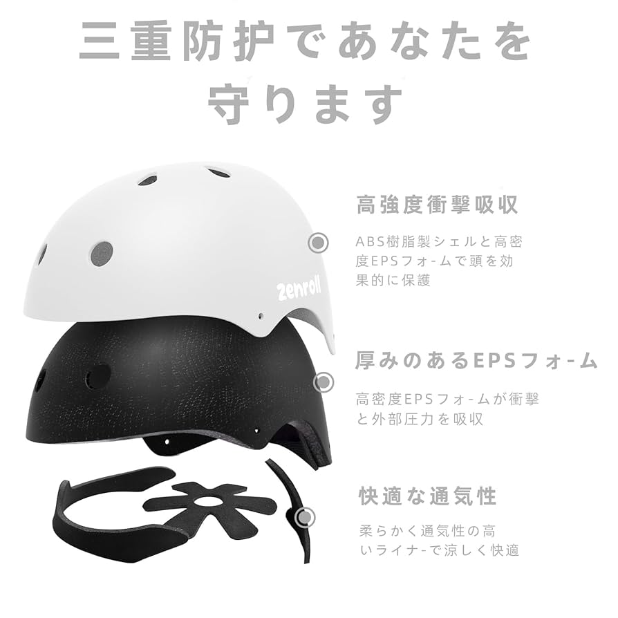 Amazon | Zenroll 子供用自転車ヘルメット こども可愛いスポーツ